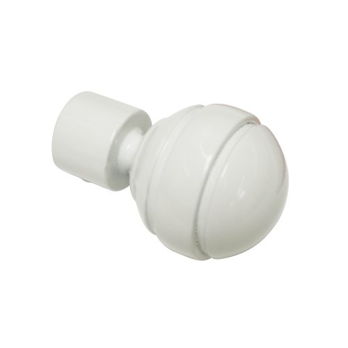 Gardinia Endknopf für Gardinenstange 'Chicago' kugelförmig Ø 20 mm weiß, 2er-Pack