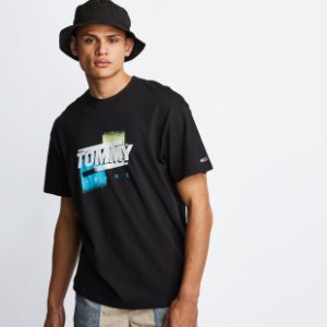 Tommy Jeans Shortsleeve - Heren T-Shirts - Black - 100% Katoen - Maat S - Foot Locker