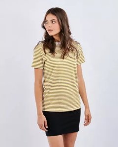 Selected Slfmy Perfect Tee Box Cut Stripes - Dames