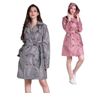 Productspro - 1 pc waterdichte vrouwen regen trenchcoat dames hooded lange jassen jassen lichtgewicht met riem