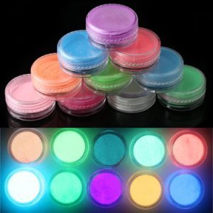 10 stks/set DIY Neon Kleur Fosforescerende Tl Nail Art Powder Dust Shining Glow In Dark Acryl Manicure Decors Gereedschap