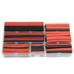 150 stks Diverse Krimpkous Tube Set Polyolefin 2:1 Hoezen Wrap Wire Kit + Case Zwart Rood