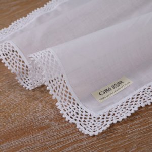 A014: Wit premium katoen kant zakdoeken haak zakdoeken voor vrouwen/dames wedding zakdoek