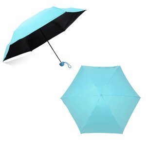 Anti-uv Mini Paraplu Voor Dames Kleine Capsule Paraplu Vijf Opvouwbare Compact Zon/Regen Parapluie Paraplu met Waterdichte Case - Rood