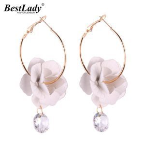 Beste dame Koreaanse Mode Bloemen Verklaring Oorbellen Dames Bohemian Drop Dangle Earring voor Vrouwen Bruiloft Sieraden1075 - Geel