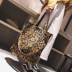 Big bag vrouwelijke 2018tij luipaard print schoudertas Koreaanse versie corduroy tote schoudertas Dames Winkelen Handtassen