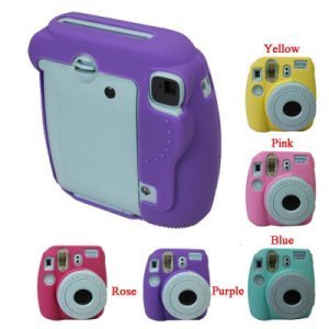 Camera Video Tas PVC siliconen case voor Fujifilm Instax Mini 8 Fuji Mini-8 Beschermen bag cover - Rode roos