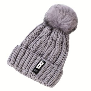 Productspro - Cuhakci winter skullies poms hoeden gebreide cap vrouwen bal wol bont dikke warme knit meisjes ski mutsen