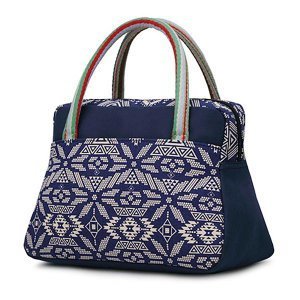 Productspro - Dames canvas bloem lunch handtassen bohemen stijl draagtassen boodschappentassen - blauw