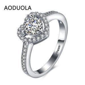 Productspro - Hart ring verzilverd met crystal zirconia vrouwen goedkope ringen dames en meisjes sieraden voor vrouwelijke liefde engagement wedding - 6