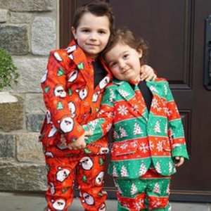 Productspro - Herfst baby boy kerst gentleman mode pak stropdas + blazer jas + broek kerstman snowflake print jongens formele slijtage