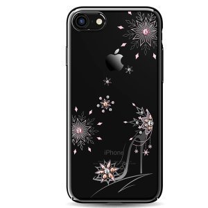 KAVARO voor iPhone 7 8 Plus Case Kristallen Uit Swarovski Luxe Diamond Plated PC Bloem Glitter Case voor iPhone 8 plus Cover - 7 plus of 8 plus d
