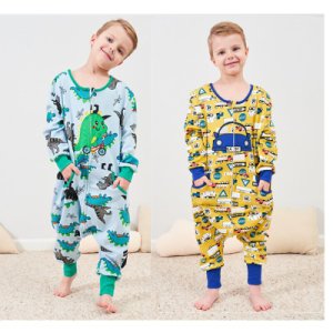 Kids Kerst Pyjama Lente En Herfst Warm Dinosaurus Pyjama Cartoon Dier Jongen Met Hoed Kinderen Een Stuk pyjama