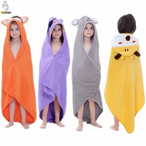 Productspro - Michley-mooie baby meisjes jongens cartoon shawl hooded badjas kind peuter baden handdoek gewaad leuke winter baby dier nachtkleding