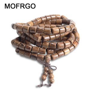 Productspro - Mofrgo natuurlijke wenge gebed 108 kralen trots heren armbanden charm armbanden voor mannen en vrouwen hout sieraden mala accessoires - 6mm