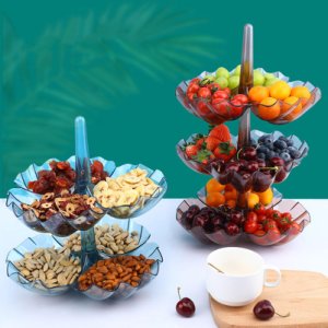 Multi Tiers Plastic Plaat Fruit Bowls Decoratieve Party Desserts Noten Houder