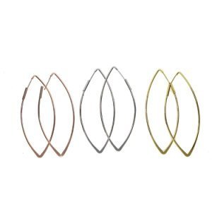 Productspro - Oorbellen oorbellen aros ovale hoepel eenvoudige ontwerp clip op fabrieksieraden elegante mode dames vlakte earring koop - rose goud kleur