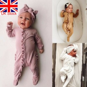 Productspro - Pasgeboren baby baby boy meisje 0-12m kinderen katoen romper jumpsuit kleding outfit