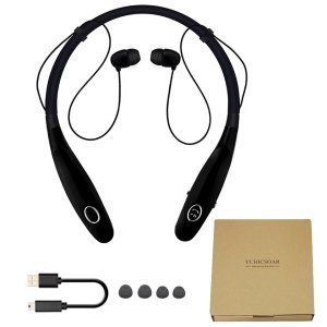 Vchicsoar Bluetooth Hoofdtelefoon Draadloze Headset V4.2 Sport Oordopjes Stereo Ruisonderdrukking Geheugen Nekband Hoofdtelefoon met Mic - Doos