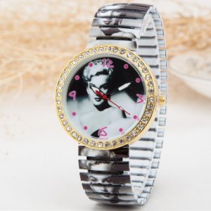 Vrouwen Horloges Pretty Marilyn Monroe Dames Horloge Beste Casual Simple Quartz Ronde Rvs Lederen Horloges