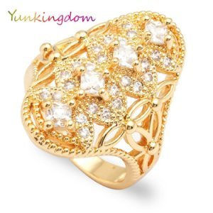 Yunkingdom elegantecrystal rhinestone ringen voor vrouwen dames vrouwelijke kostuum sieraden - 7