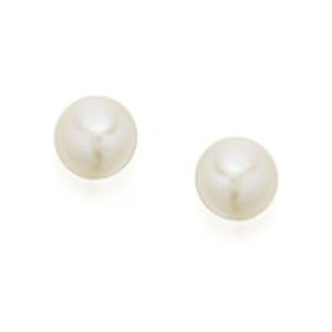 9ct Gold Freshwater Cultured Pearl Stud Earrings - 6mm - G0647