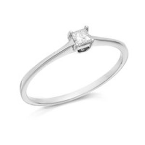 Platinum Princess Cut Diamond Solitaire Ring - 15pts - AGI Certificated - D0831-P