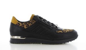 Bibob Sneaker Zwart/Geel/Leopard Dames