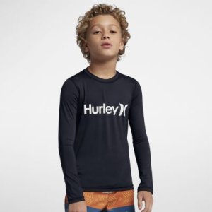 Chłopięca koszula rashguard z długim rękawem Hurley One And Only - Czerń