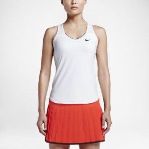 Damska koszulka tenisowa bez rękawów NikeCourt Team Pure - Biel