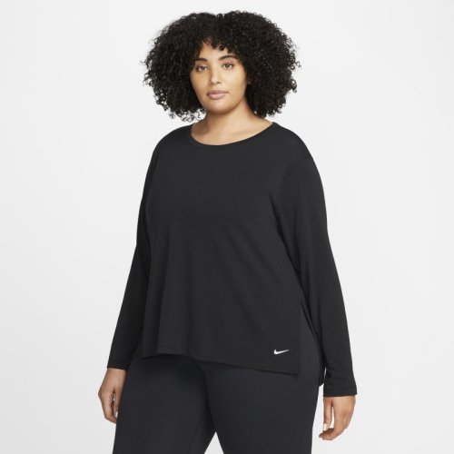 Damska koszulka z długim rękawem Nike Yoga Dri-FIT (duże rozmiary) - Czerń