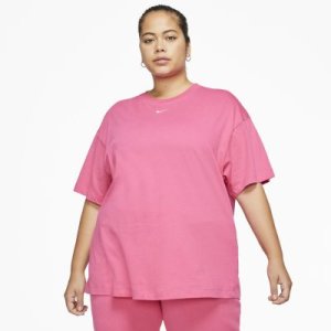 Damska koszulka z krótkim rękawem Nike Sportswear Essential (duże rozmiary) - Różowy