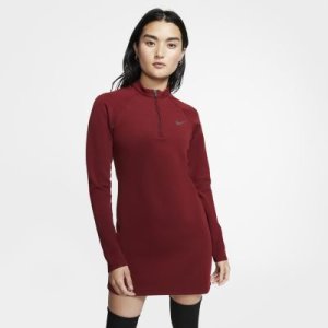 Damska sukienka z długim rękawem Nike Sportswear - Czerwony