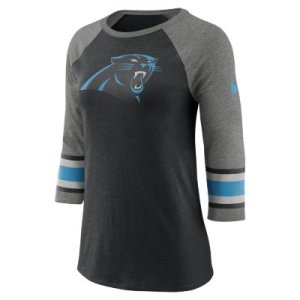 Damski T-shirt z rękawem 3/4 Nike Tri-Blend Raglan (NFL Panthers) - Czerń