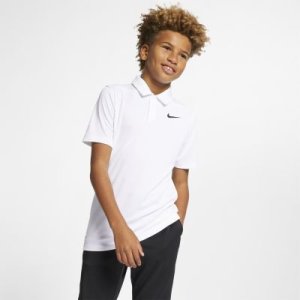 Koszulka polo do golfa dla dużych dzieci (chłopców) Nike Dri-FIT Victory - Biel