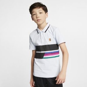 Koszulka polo do tenisa dla dużych dzieci (chłopców) NikeCourt Advantage - Niebieski
