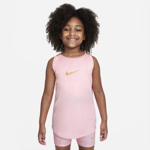 Koszulka treningowa bez rękawów dla dużych dzieci (dziewcząt) Nike Dri-FIT Elastika - Różowy