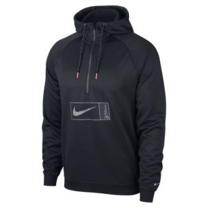 Męska bluza z kapturem i zamkiem 1/2 z dzianiny Nike Sportswear - Czerń