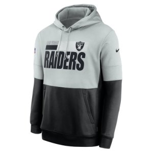 Męska bluza z kapturem Nike Therma Team Name Lockup (NFL Las Vegas Raiders) - Szary