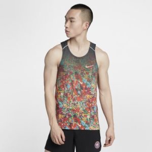 Męska koszulka bez rękawów do biegania z nadrukiem Nike Rise 365 - Pomarańczowy