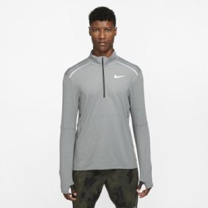 Męska koszulka do biegania z zamkiem 1/2 Nike 3.0 - Szary