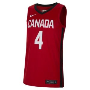 Męska koszulka do koszykówki Canada Nike (Road) - Czerwony