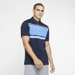 Męska koszulka polo do golfa w paski Nike Dri-FIT Player - Niebieski