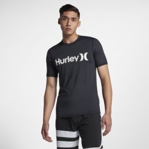 Męska koszulka surfingowa z krótkim rękawem Hurley One And Only - Czerń