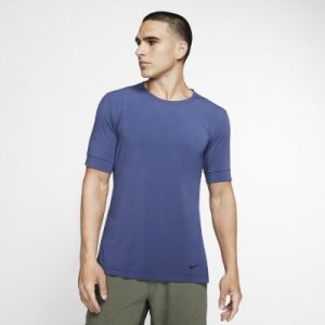 Męska koszulka treningowa z krótkim rękawem do jogi Nike Dri-FIT - Niebieski