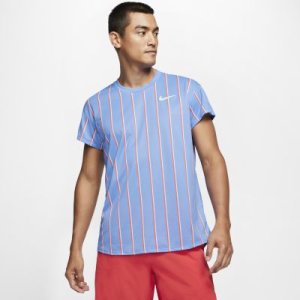 Męska koszulka z krótkim rękawem do tenisa NikeCourt Slam - Niebieski