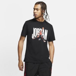 Nike - Męska koszulka z krótkim rękawem i półokrągłym dekoltem jordan - czerń
