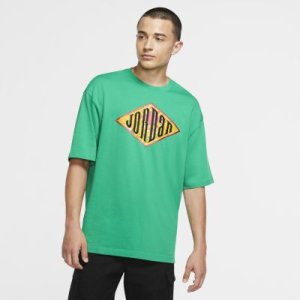 Nike - Męska koszulka z krótkim rękawem i półokrągłym dekoltem jordan sport dna - zieleń