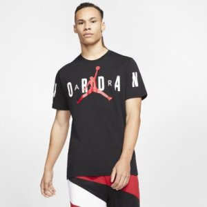 Nike - Męska koszulka z krótkim rękawem i półokrągłym dekoltem jordan stretch - czerń