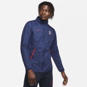 Nike - Męska kurtka piłkarska z nadrukiem paris saint-germain repel - niebieski